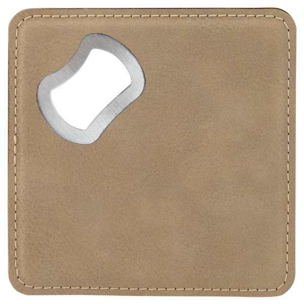 Leather Bottle Opener Coasters - Multiple Colors - Customizable