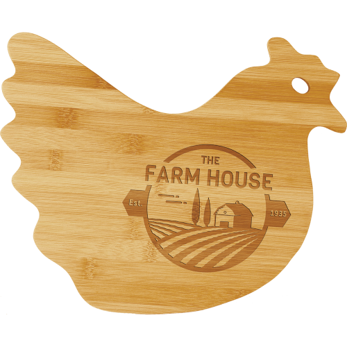 ***CHICKEN!!!!***** Bamboo Charcuterie / Hen Shaped Cutting Board 13 1/2" x 10 7/8"