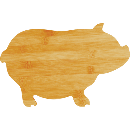 ***PIG!!!!***** Bamboo Charcuterie / Pig Shaped Cutting Board 13 3/4" x 8 3/4"