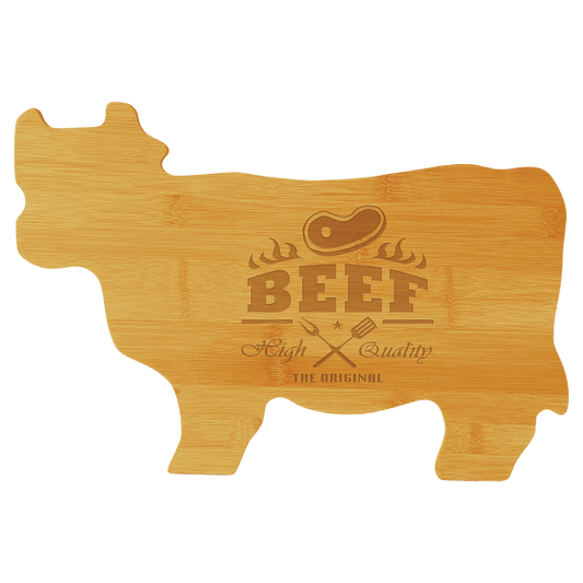 ***COW!!!!***** Bamboo Charcuterie / Cow Shaped Cutting Board 14 3/4" x 9 3/4"