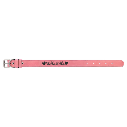 Personalized Leather Dog Collars Sized SM M L XL