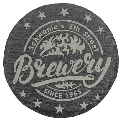 4" Round Slate Coaster